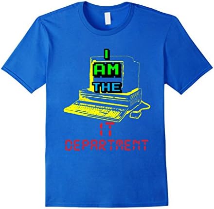 Men's Tech Geek Nerd T-Shirt PC Computers I AM The IT Department Large Royal Blue