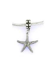Sterling Silver Ocean Nautical Starfish Dangle Bead Charm
