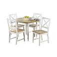 Target Marketing Systems 5 Piece Virginia Dining Set, White/Natural