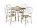 Kitchen & Housewares : 5 Piece Virginia Dining Set, White/Natural