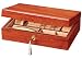 Ragar Locking Jewelry Box. Natural Mahogany Wood Chest for Ladies or Men