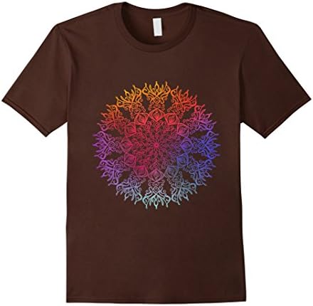 Men's Mandala Oriental Yoga T-Shirt 2XL Brown