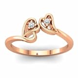 14K Rose Gold Diamond Heart Promise Ring - 0.04 Ct.