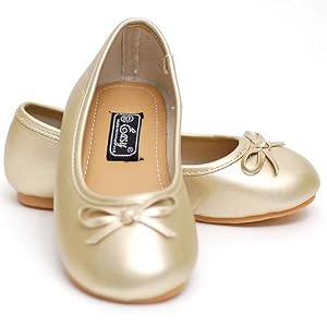 Easy USA Toddler Girls Shoes Gold Dress Slippers Special Occasion 5-4