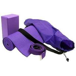 Yoga Kit For Beginners and Intermediates - Mat, Foam Block, Strap, Mat Bag