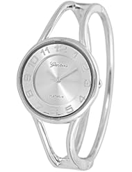 Geneva Platinum Polished Bangle Womens Watch