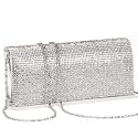 New SILVER CRYSTAL DIAMANTES EVENING CLUTCH WEDDING BAG