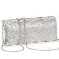 New SILVER CRYSTAL DIAMANTES EVENING CLUTCH WEDDING BAG