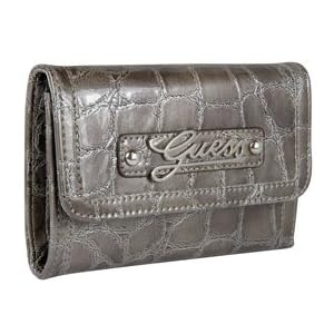 Buy Ladies Celeste Grey Synthetic Leather Tri-Fold Wallet by Guess by GUESS