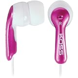 New Koss Mirage Pink Lightweight Earbud Stereophone In-The-Ear Fit Deep Bass  for Sale