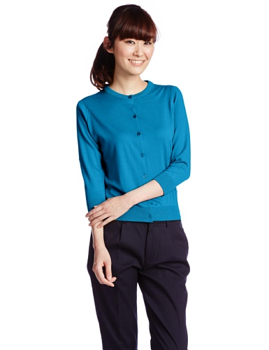 (ジョンスメドレー)JOHN SMEDLEY 丸首7分袖カーディガン