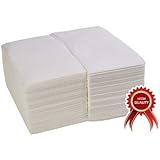 ChefLand (100 Pack) Linen-Feel Guest Towels / Disposable Cloth-Like Tissue Paper Hand Napkins, 12" X 17" White Towel