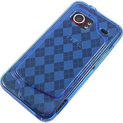 Blue Argyle Checker Thermoplastic Polyurethanes (TPU) Flexi Skin Case for HTC Droid Incredible Verizon Wireless