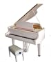 Cameron & Sons CSM50-WHHP 4' 11'' Acoustic Grand Piano, Polished White (baby grand piano)
