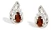 14K White Gold Genuine Pear Garnet and Diamond Filligree Earrings
