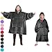 Tirrinia Blanket Sweatshirt, Super Soft Warm Comfortable Sherpa Hoodie with Giant Pocket, for Adults and College Students, Outdoor, Indoor,Reversible, Hood, Oversized, Grey