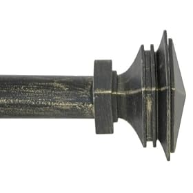 Window Curtain Rod Drapery Rod 52 Inch To 144 Inch Stacked Square by Backyard Bargain LLC