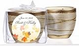 Baby Keepsake: Blowing Leaves Design Personalized Elegant Scented Pottery Votive Cand (Set of 24)