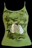 Junior Sexy Angel Girl Army Fatigue Screen Top - 3 Colors Available