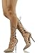 Wild Diva Women's Adora 126 Pointy Toe Lace Up Ankle Tie Studded High Heel