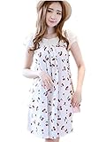 【TPGROWIN】 マタニティ ウェア ワンピース サクランボ柄 エレガント 外出着 妊婦服 Aライン 通勤 カジュアル 産前 産後 (XL, ホワイト)