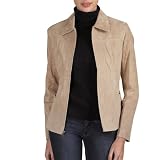 BGSD Women's Classic Suede Leather Zip-Front Jacket in Brandy - Coffee Bean - Caramel - or Red