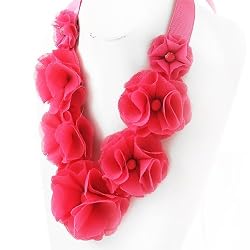 Hot Pink Fabric Necklace