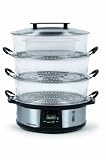Toastess TVS682 Stainless Steel Programmable Food Steamer and Rice Cooker, 3-Tier, 12 Quart/Liter