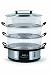 Toastess TVS682 Stainless Steel Programmable Food Steamer and Rice Cooker, 3-Tier, 12 Quart/Liter