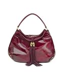 Review Julia Cocco'  / Julia Cocco' Oversize Ruby Red Patent Leather Tassel Hobo Bag