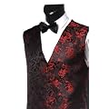 Mens Waistcoats by Lloyd Attree & Smith: Red Dragons on Black Background Thumbnail