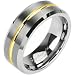 Spikes Tungsten Carbide Sleek Gold Line Ring