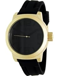 Kenneth Cole REACTION Unisex RK1316 Street Gold Tone Case Black Dial and Strap Watch
