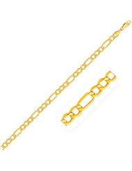 5.4mm 14K Yellow Gold Lite Figaro Bracelet