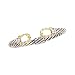 14K Yellow Gold and Sterling Silver 0.11 ct. Diamond ''Horse Shoe'' Cuff
