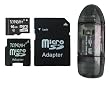 TOPRAM 16GB 16G microSD microSDHC Card Class 4 with SD Adapter and SDHC R1 (black) reader