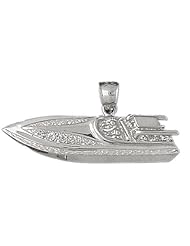 Clevereves 14K White Gold Pendant Motor Boat 8 - Gram(s)