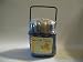 Natural Beeswax Pastel Colors Chanukah Candles in Blue Basket