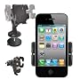 DURAGADGET Apple Iphone 2G 3G 3GS  and New 4 / 4th Generation 3G 8gb, 16gb, 32gb & 64gb Touch 3 in 1 vent, windscreen suction holder mount, and dash disc mount cradle life time warranty