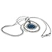 Embolden Jewelry Best New Silver and Blue Green Abalone Paua Shell Oval Teardrop Double Layered Designer Style Necklace