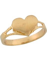 10k Yellow Gold Heart Shaped Signet Design Dainty Baby Ring