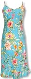 Empire Waist Tea Length Long Sun Dress - Summer Flourish Spaghetti Strap Slip Over the Head Sun Dress