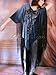$2300 New TULEH Sexy Silk Blue Tiger Fringed Poncho Top S
