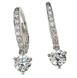 18k White Gold Diamond Dangle Earrings (0.70 cttw, H Color, VS2 Clarity)