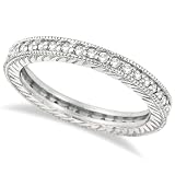 Stackable Diamond Eternity Filigree Ring Band 14k White Gold (0.50ct)