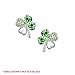 BodyJ4You Four Leaf Clovers Set Green Heart Crystal Pendant Necklace Stud Earrings