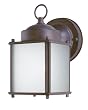Westinghouse Lighting 6488300 Energy Star One-Light Exterior Wall Lantern with Dusk to Dawn Sensor, Sienna Finish on Steel with Frosted Glass Panels