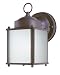 Westinghouse Lighting Energy Star One-Light Exterior Wall Lantern with Dusk to Dawn Sensor, Sienna Finish on Steel with Frosted Glass Panels 6488300