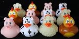 12 pc Squeaky Rubber Duck Farm Animals