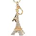 Mavis's Diary 3D Handmade Bling Crystal Cute Keychain Rhinestone Keyring with Soft Clean Cloth (Eiffel Tower)